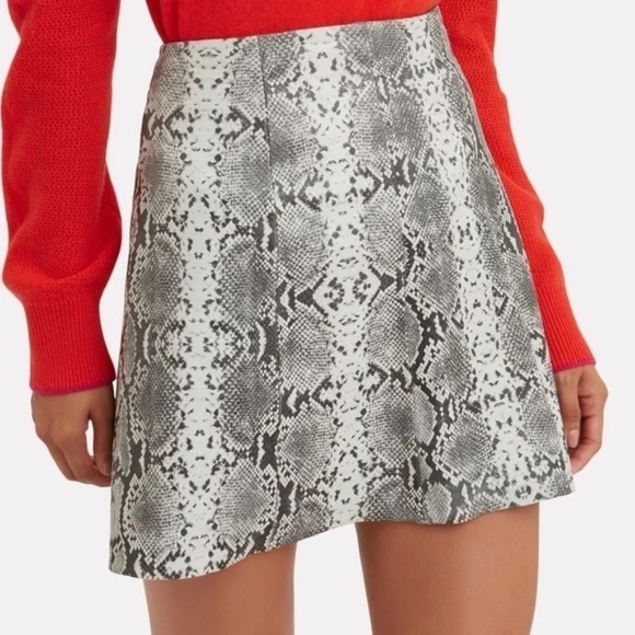 Veda Dresses & Skirts - VEDA Gray Snakeskin Leather Mini Skirt